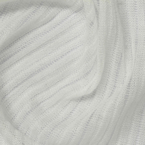 100% Polyester Rib Knit Fabric, 98 gsm, 151 cm — White