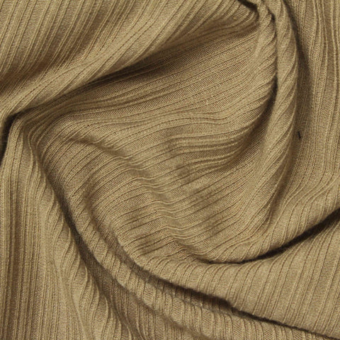 Rib Knit Fabric, 215 gsm, 139 cm — Khaki