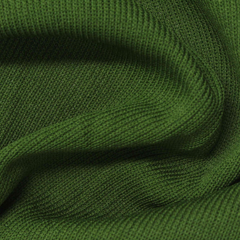 100% Polyester Rib Knit Fabric, 186 gsm, 170 cm — Green