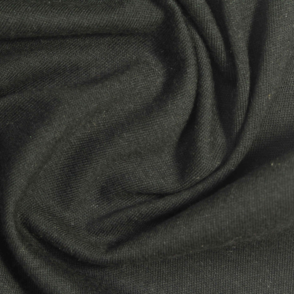 Cotton Stretch Jersey Knit Fabric, 150 gsm, 172 cm — Black