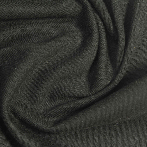 Cotton Stretch Jersey Knit Fabric, 150 gsm, 172 cm — Black