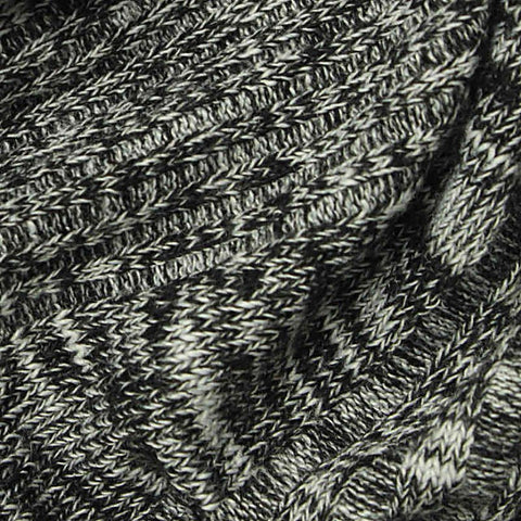 Black Heathered-Marl Rib Knit, Polyester, 290 gsm