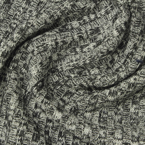 Viscose Polyester Stretch Rib Knit Fabric, 203 gsm, 150 cm — Grey