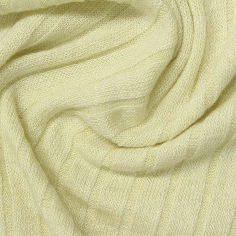 Polyester Viscose Stretch Rib Knit Fabric, 209 gsm, 162 cm — Yellow