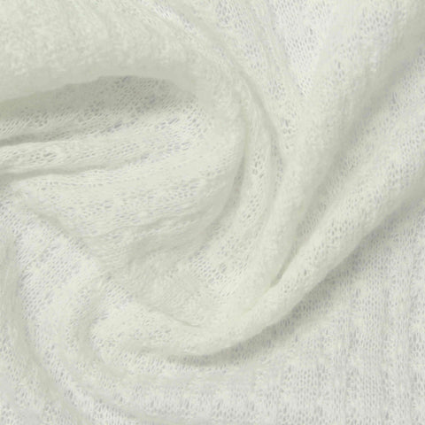 Polyester Stretch Waffle Knit Fabric, 190 gsm, 164 cm — White