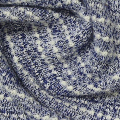White Dots Bouclé, Poly-Cotton
