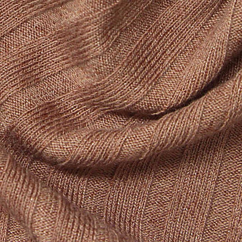 Polyester Stretch Rib Knit Fabric, 276 gsm, 156 cm — Brown
