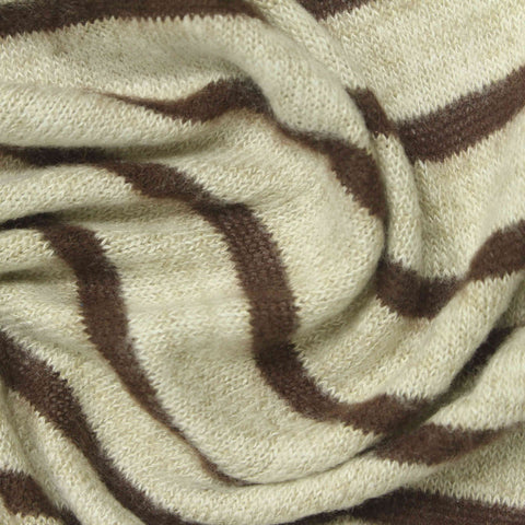 Brown Stripes Chunky Knit, Viscose-Poly