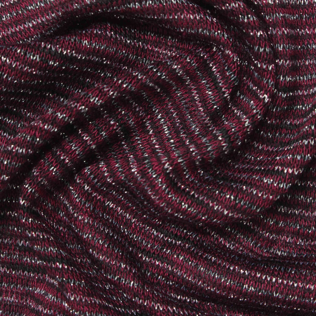 Dark Red Marl Chunky Knit, Viscose-Metallic