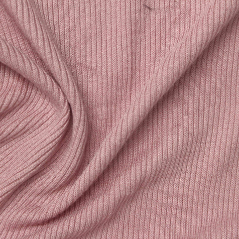 Viscose Stretch Rib Knit Fabric, 230 gsm, 160 cm — Pink