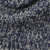 Navy Marl Rib Knit, Poly-Cotton — texture