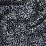 Navy Marl Rib Knit, Poly-Cotton