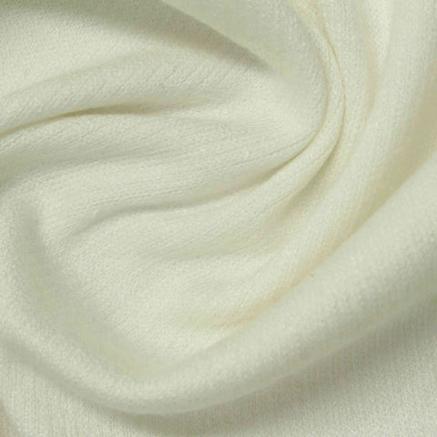Polyester Nylon Blend Rib Knit Fabric, 298 gsm, 150 cm — White