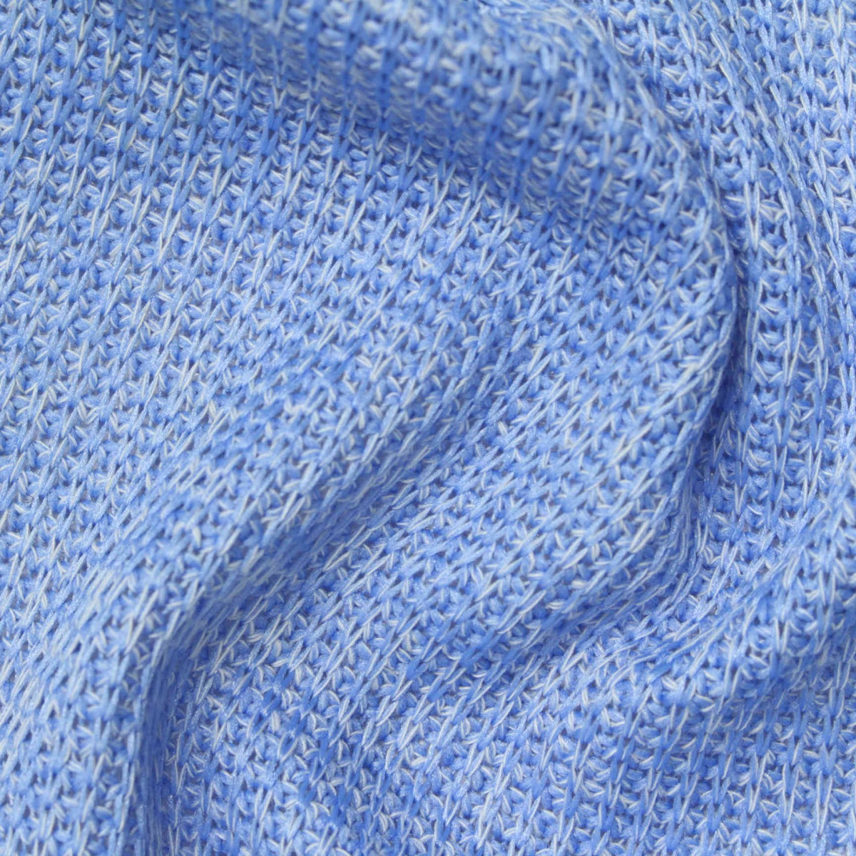 Light Blue Marl Rib Knit, Poly-Cotton, 304 gsm