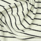 Black Horizontal-Stripe Rib Knit, Poly-Viscose