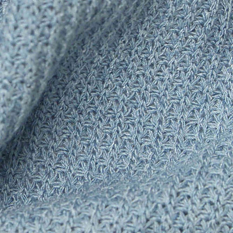 Polyester Viscose Stretch Rib Knit Fabric, 215 gsm, 163 cm — Blue