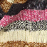 Pink Horizontal-Stripe Rib Knit, Poly-Cotton — texture