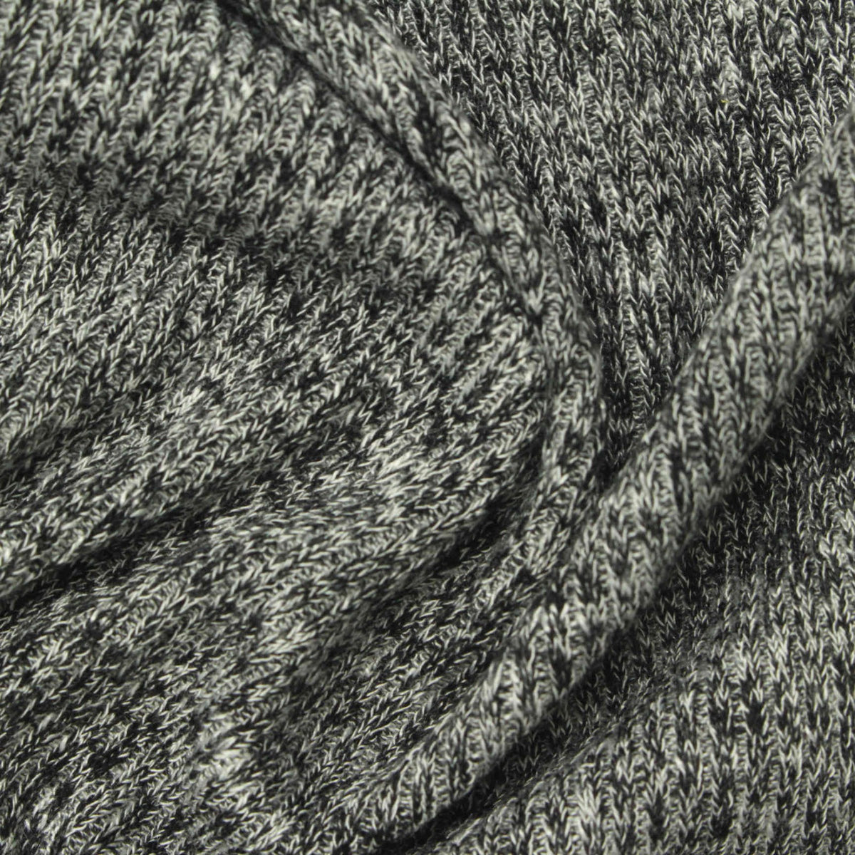 Black Marl Rib Knit, Viscose-Poly, 286 gsm