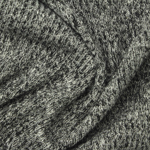Black Marl Rib Knit, Viscose-Poly, 286 gsm