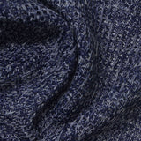 Navy Marl Rib Knit, Poly-Cotton