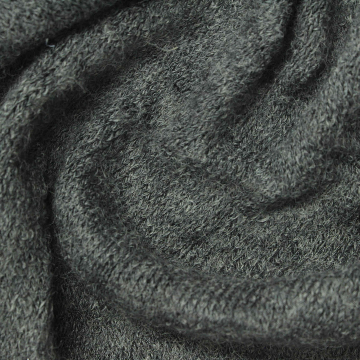 Acrylic Polyester Blend Chunky Knit Fabric, 201 gsm, 157 cm — Grey