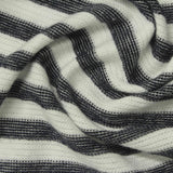 Dark Blue Stripes Chunky Knit, Poly-Cotton