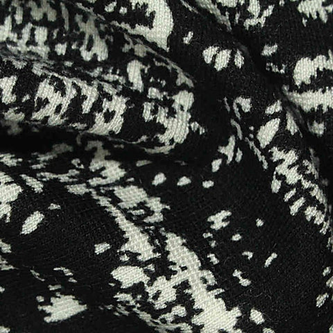 Black Abstract Ponte Knit, Viscose-Nylon