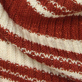 Terracotta Horizontal-Stripe Rib Knit, Viscose-Poly — texture