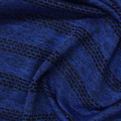 Blue Horizontal-Stripe Jacquard, Polyester, 145 gsm