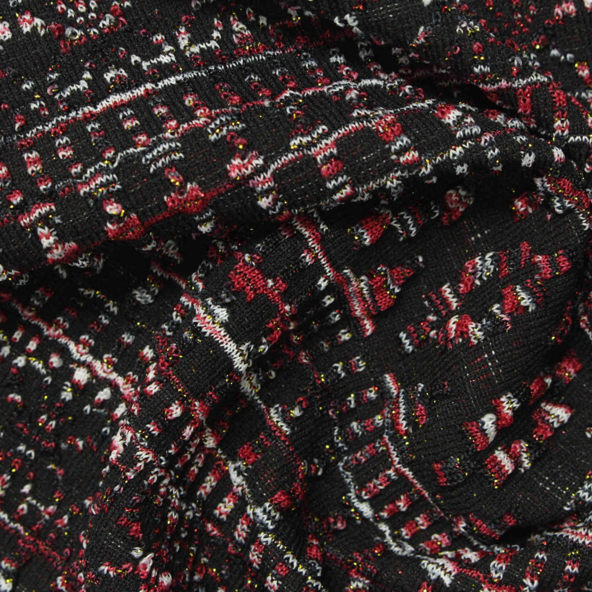 Black Flecks Interlock Knit, Polyester