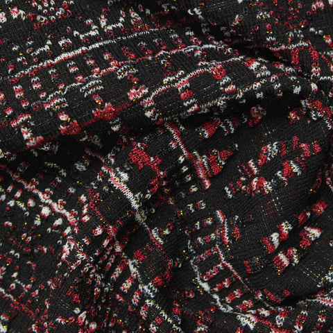Black Flecks Interlock Knit, Polyester