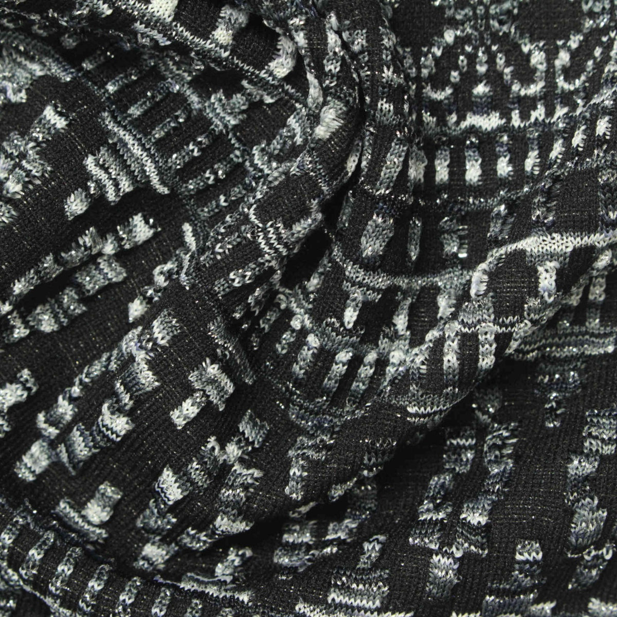 Black Abstract Jacquard, Polyester, 203 gsm