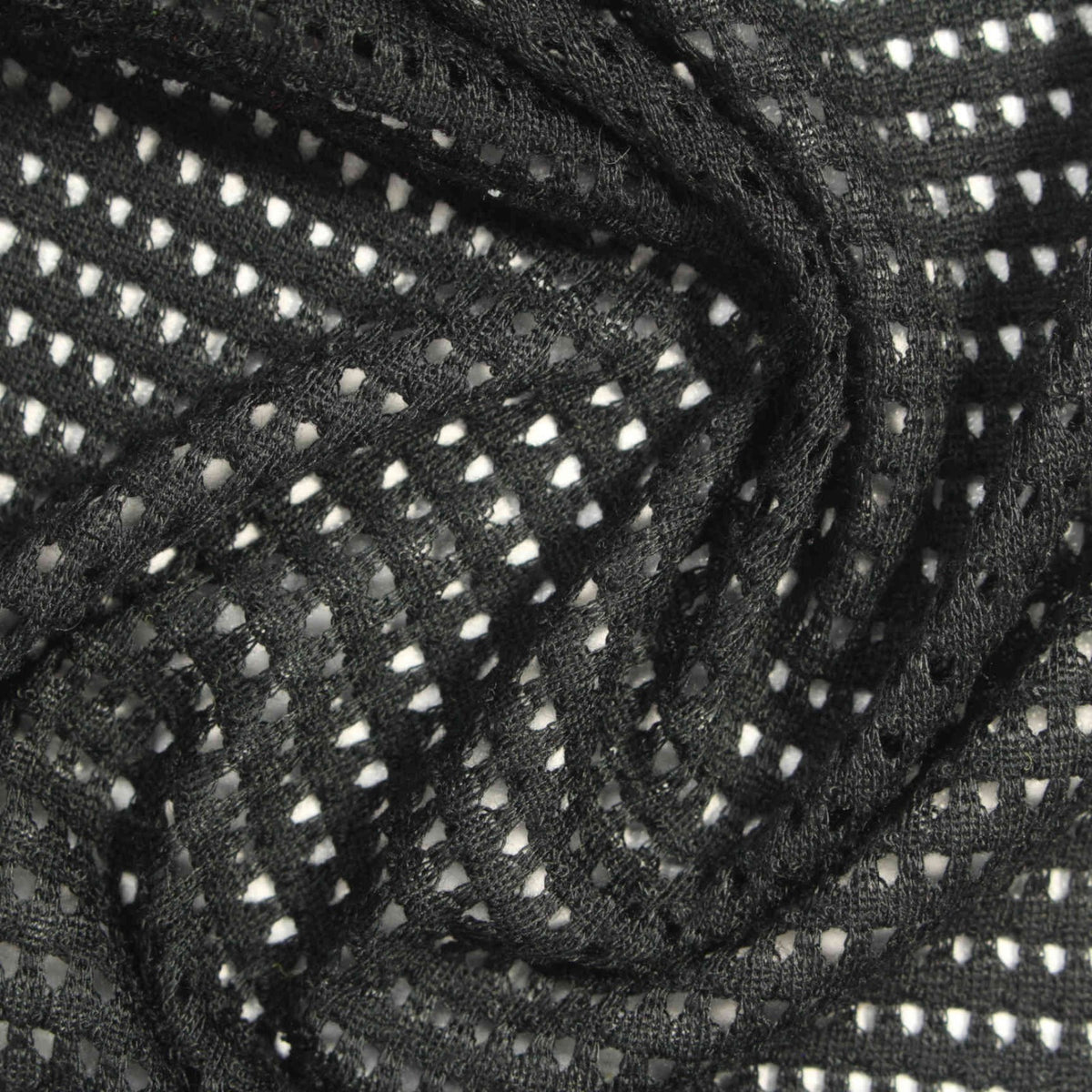100% Polyester Mesh Fabric, 135 gsm, 170 cm — Black