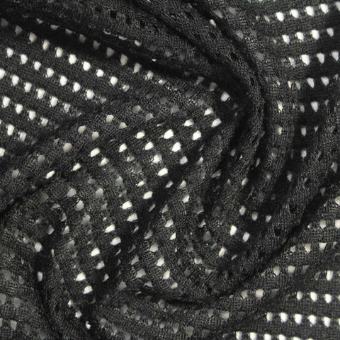 100% Polyester Mesh Fabric, 135 gsm, 170 cm — Black