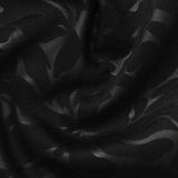 Black Tone-on-Tone Leaf Scuba Knit, Polyester