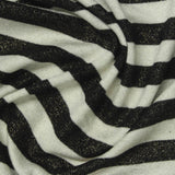 Black Horizontal-Stripe Jersey Knit, Poly-Viscose