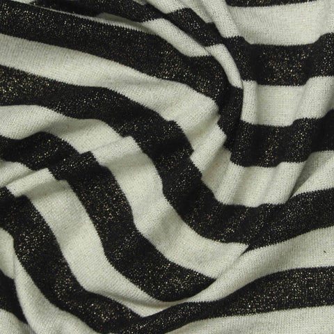 Black Horizontal-Stripe Jersey Knit, Poly-Viscose, 180 gsm, 160 cm, ref EF-241193