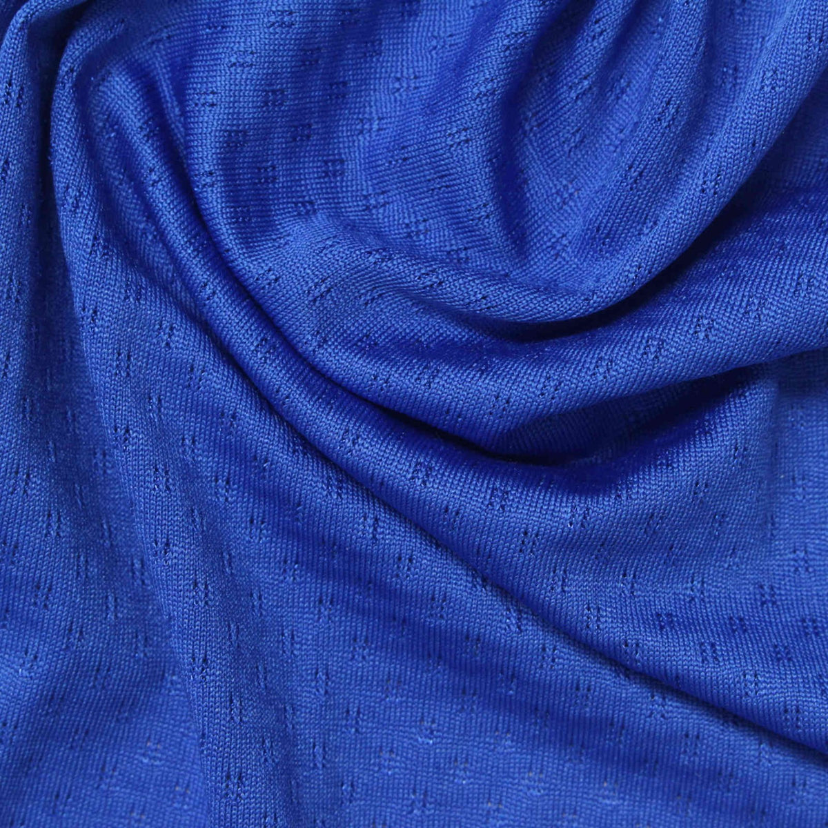 Jacquard Polyester Stretch Knit Fabric, 140 gsm, 155 cm — Blue