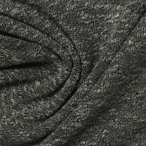 Black Marl Jacquard, Poly-Viscose, 265 gsm, 165 cm