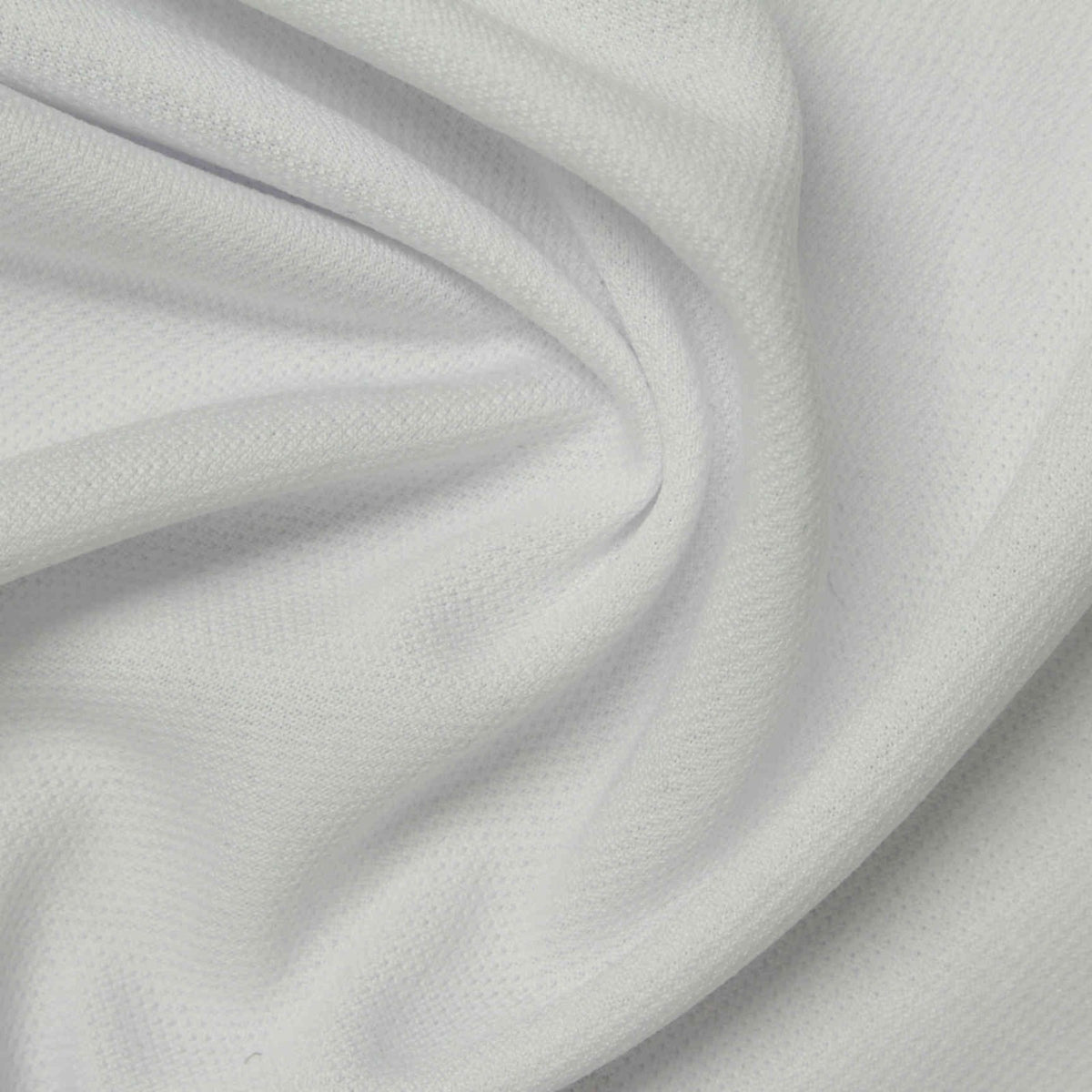 White Ribbed Birdseye Knit, Polyester