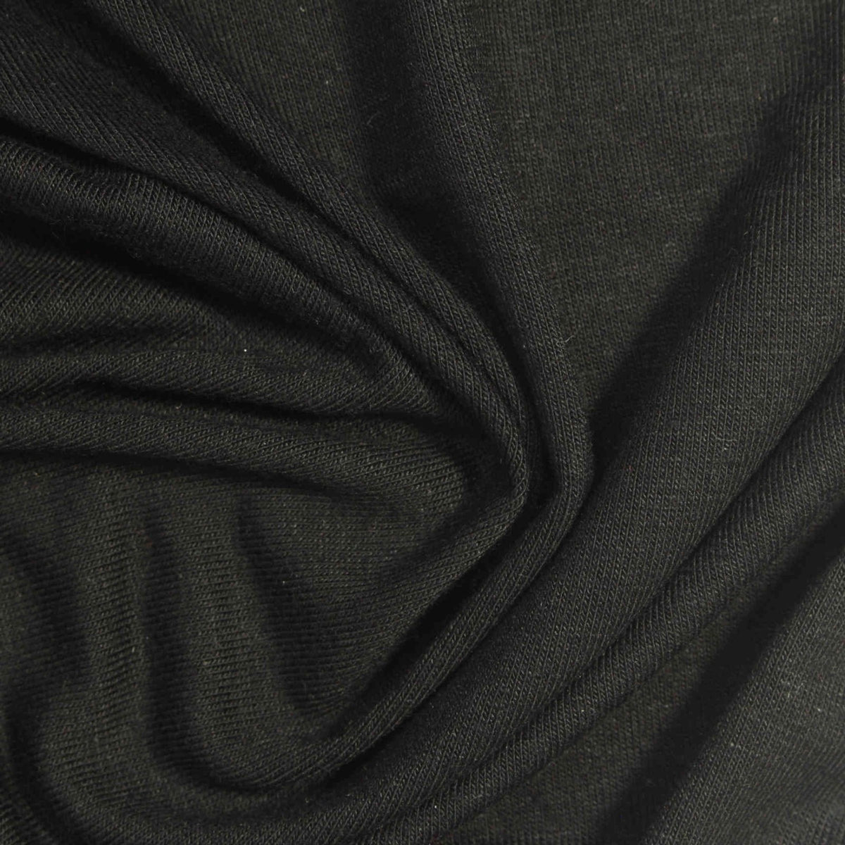 Viscose Stretch Jersey Knit Fabric, 200 gsm, 165 cm — Black