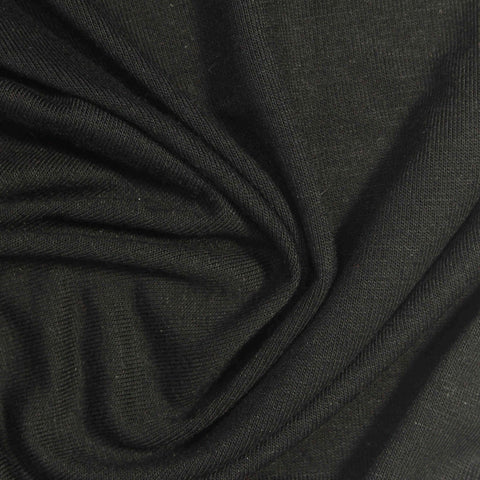 Viscose Stretch Jersey Knit Fabric, 200 gsm, 165 cm — Black