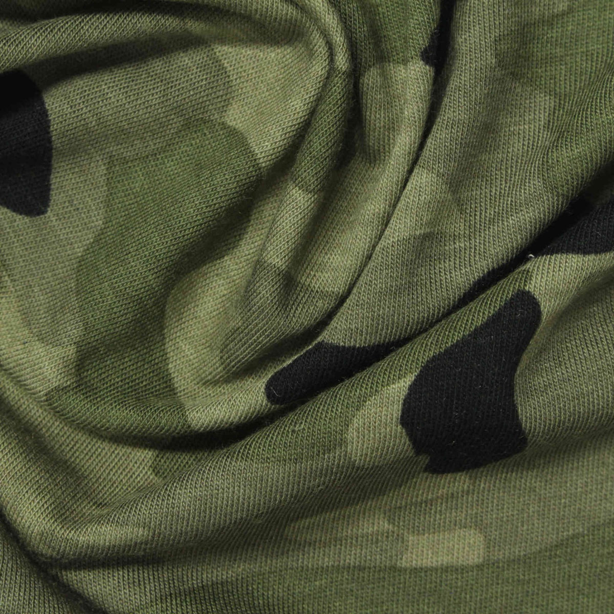 Green Camo Jersey Knit, Cotton-Viscose