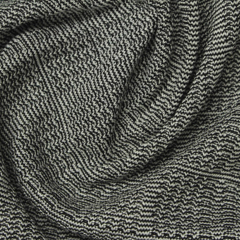 Black Marl Jacquard, Poly-Viscose, 220 gsm