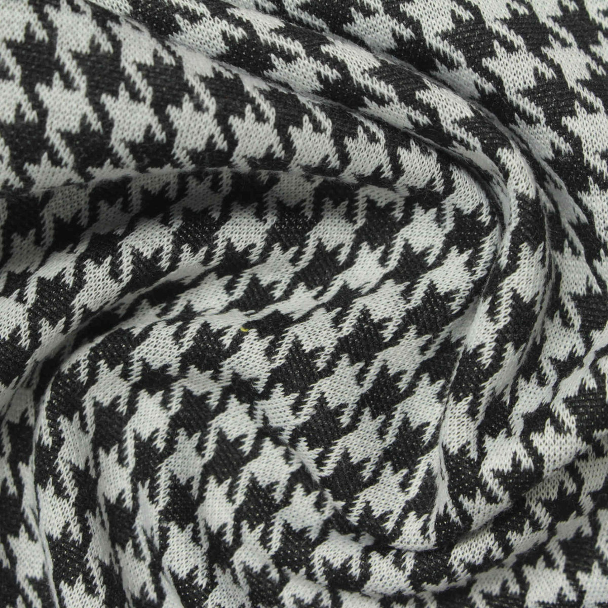 Black Houndstooth Jacquard, Polyester, 225 gsm