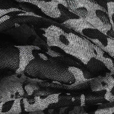 Black Leopard Jersey Knit, Poly-Cotton