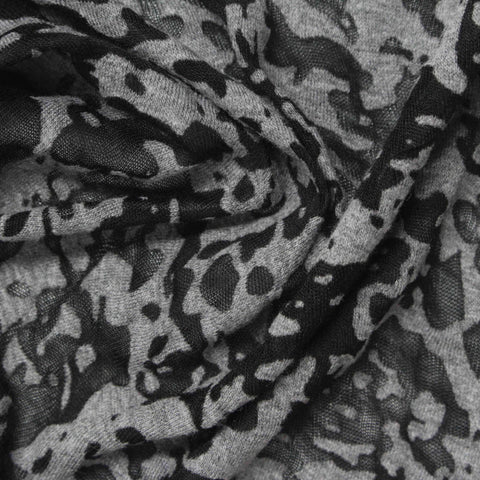 Black Leopard Jersey Knit, Poly-Cotton