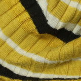 Yellow Horizontal-Stripe Rib Knit, Poly-Cotton — texture