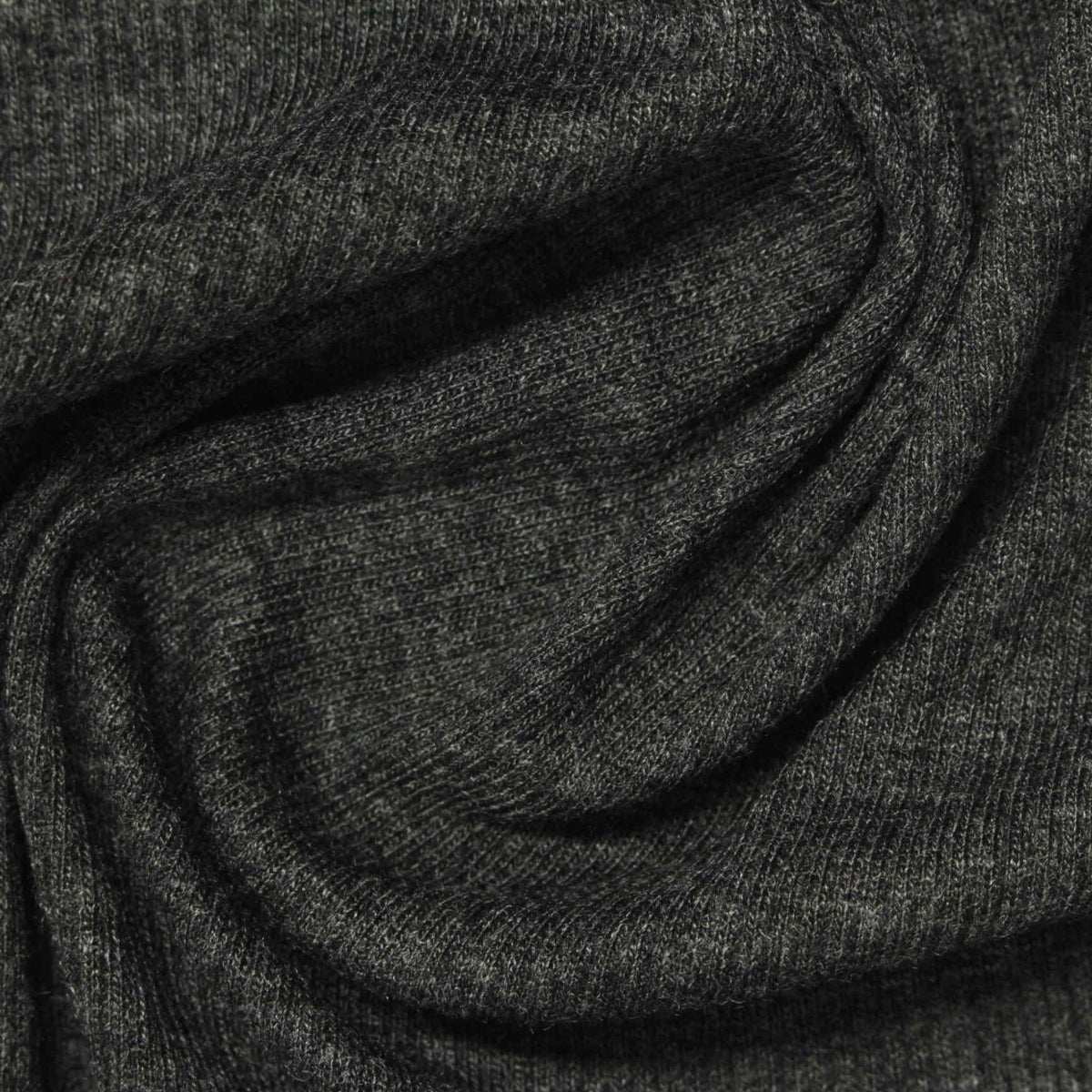 Viscose Stretch Rib Knit Fabric, 215 gsm, 125 cm — Grey