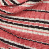 Pink Horizontal-Stripe Rib Knit, Viscose-Poly — texture
